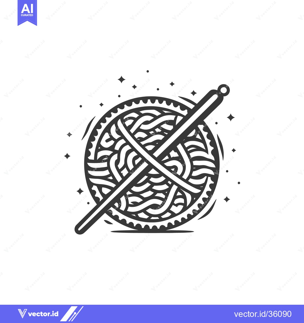 Premium Vector dari A Ball of Yarn with a Needle Passing Through Its Center