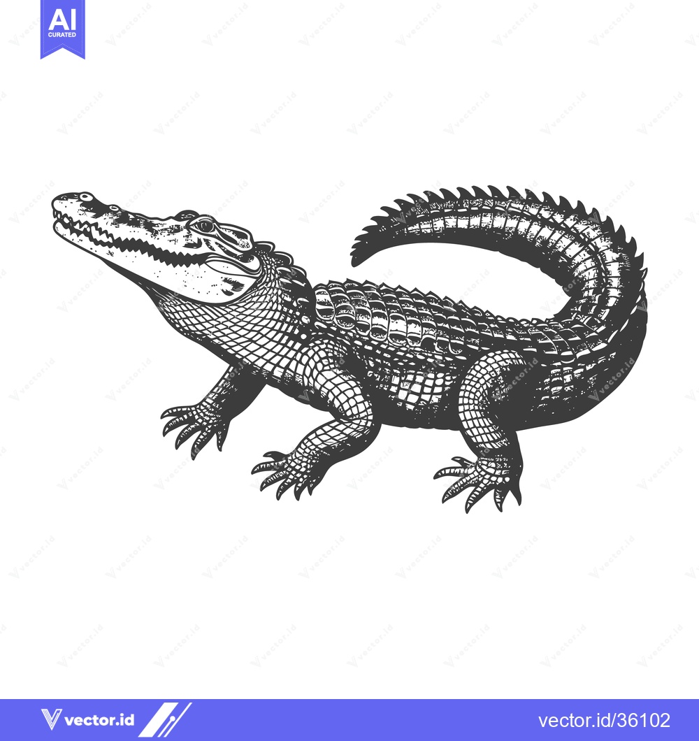 Premium Vector of An illustration of an alligator in a detailed and artistic depiction