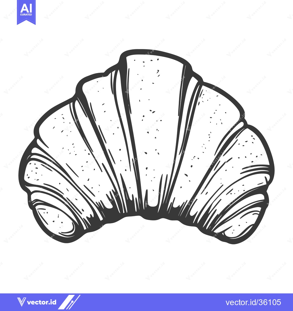 Premium Vector dari An illustration depicting a delicious freshly baked croissant pastry