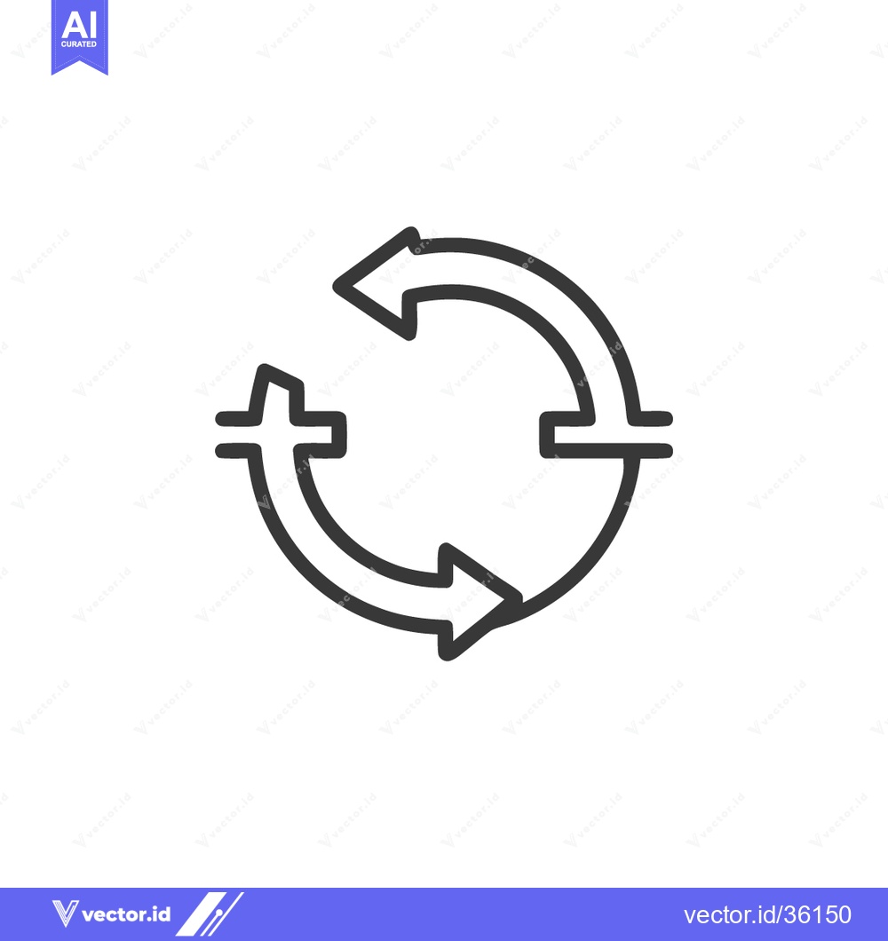 Premium Vector of Circular Arrow Cycle: Minimalist Line Art for Process & Renewal