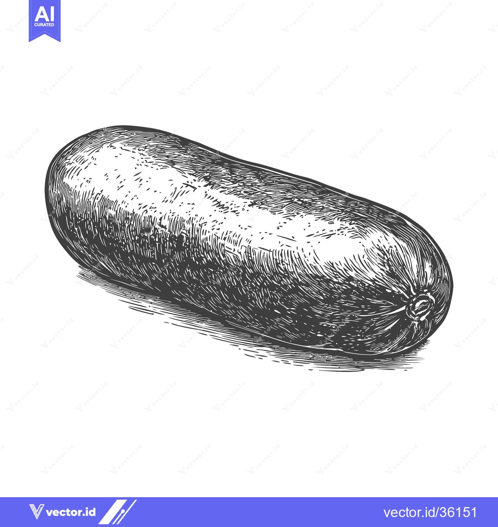Premium Vector of Hand Drawn Illustration Of A Single Winter Melon