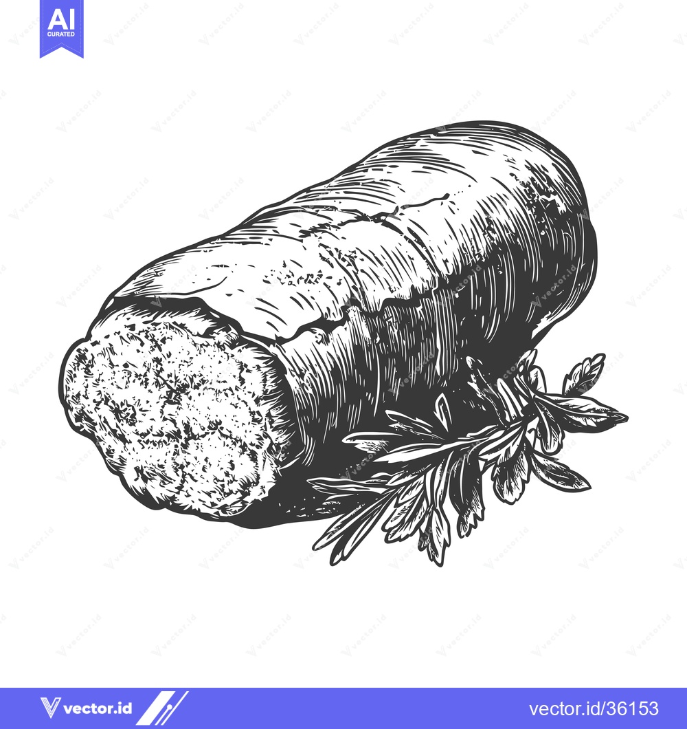 Premium Vector dari Roasted Meat Loaf with Fresh Herbs