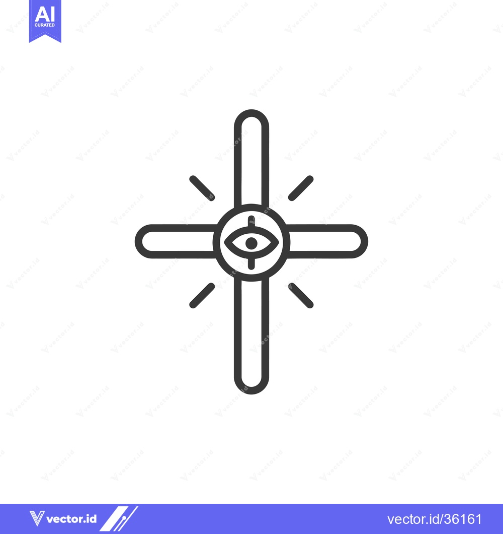 Premium Vector dari Cross with Eye and Radiating Lines