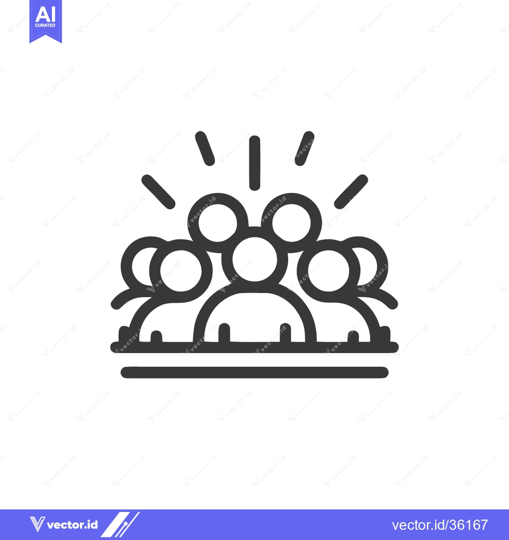 Premium Vector dari United Team: Line Icon of Group Collaboration and Shared Success