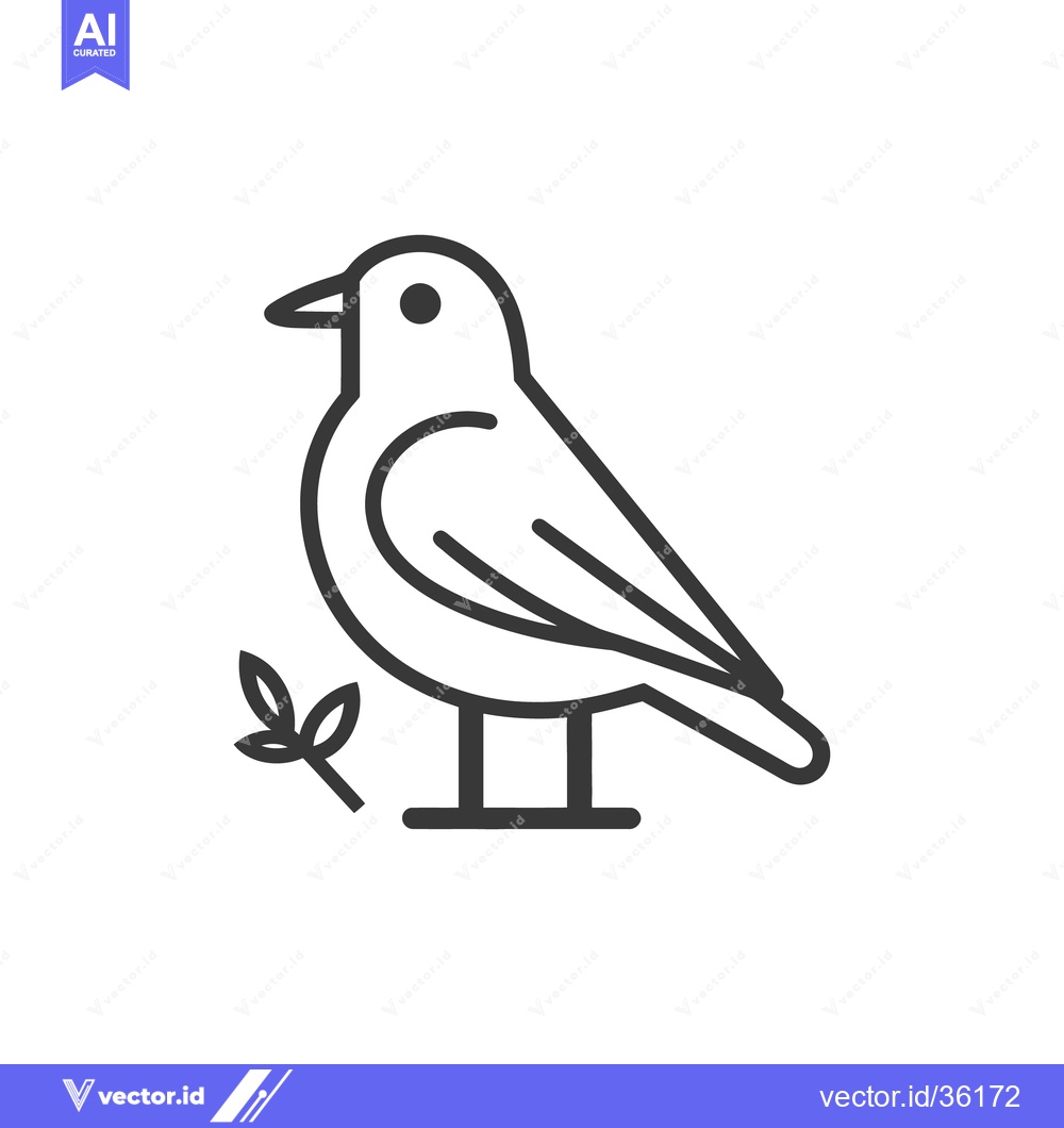 Premium Vector dari A simple black and white illustration of a stylized bird