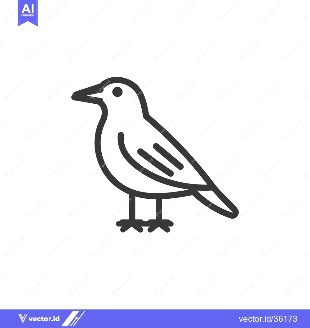 Premium Vector dari A simple line drawing representing a small bird standing