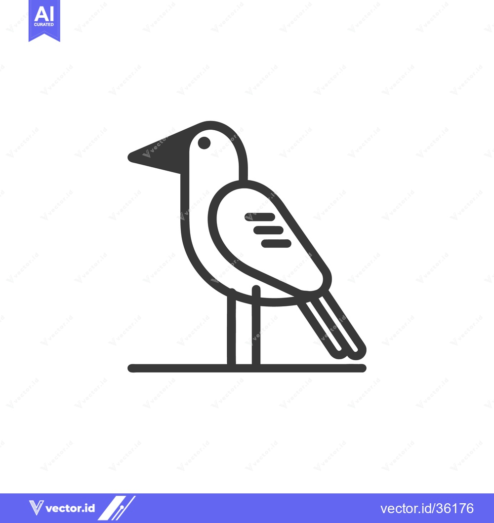 Premium Vector of A minimalist black and white illustration of a bird profile