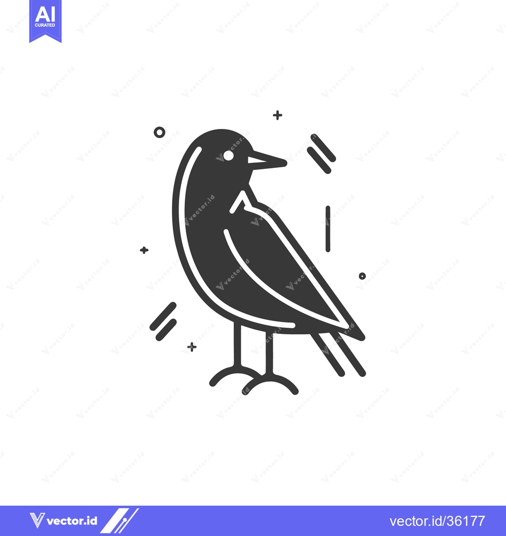 Premium Vector of A simple monochrome illustration of a small avian creature