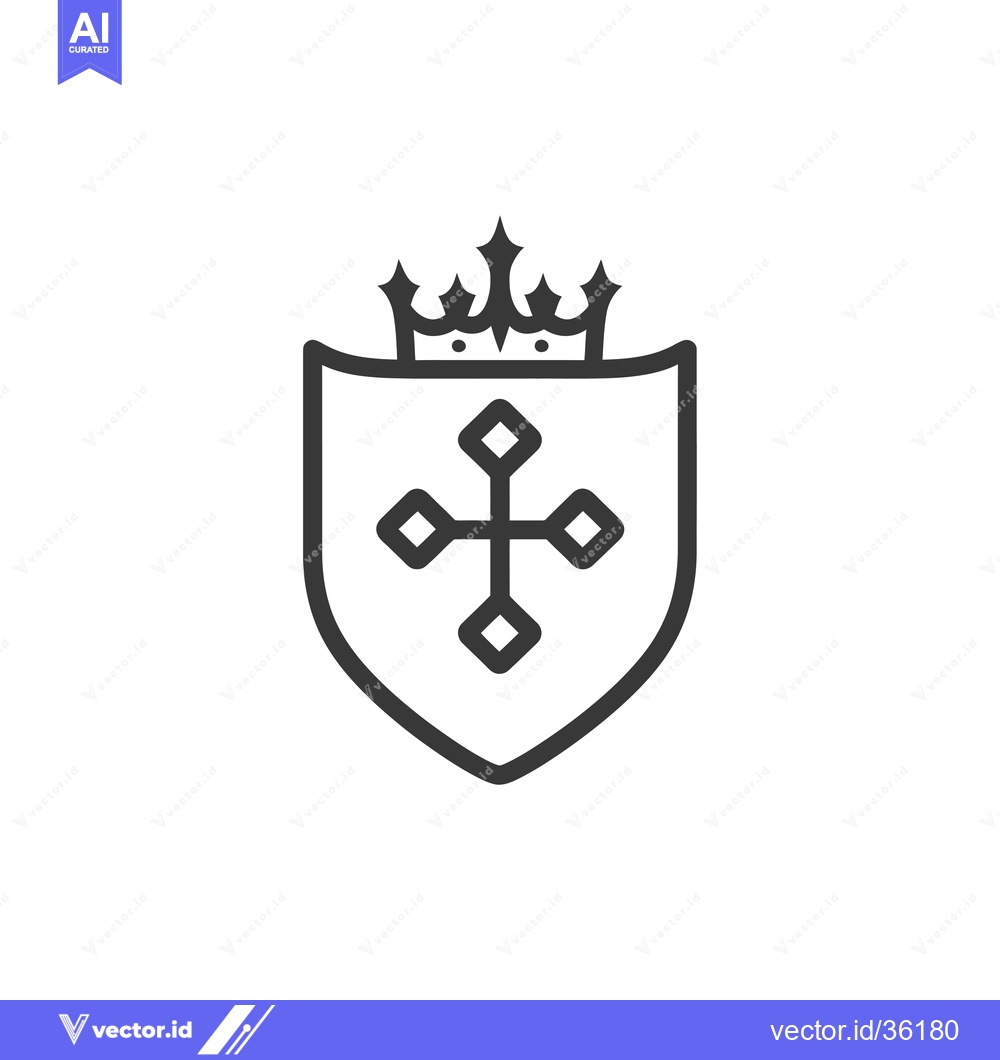 Premium Vector dari Crowned Shield with Cross Inside