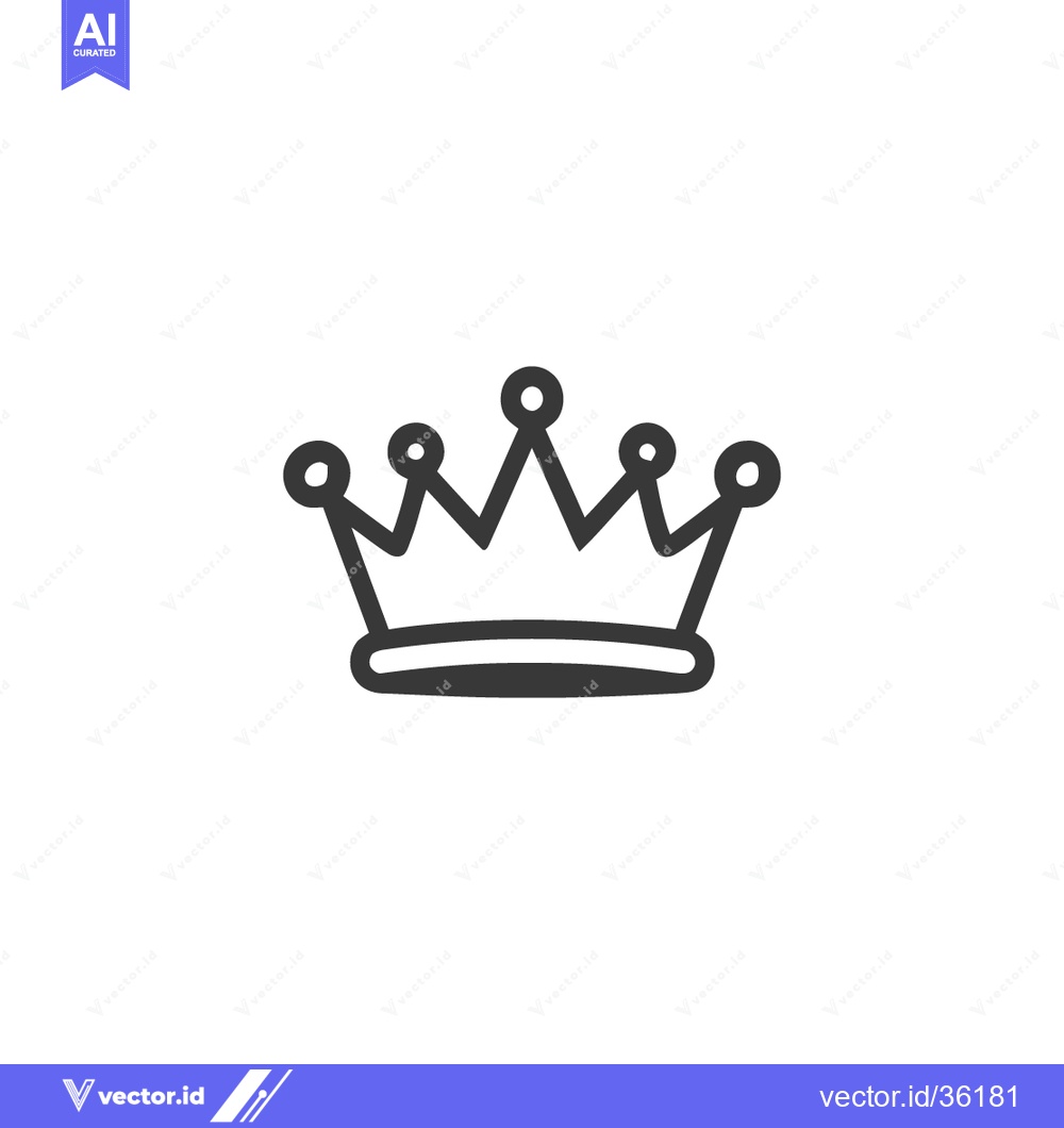 Premium Vector of Minimalist Crown Icon: Elegant Black and White Royalty Symbol