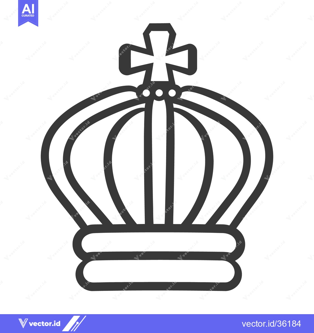 Premium Vector dari A simple image of a crown with a decorative cross on top