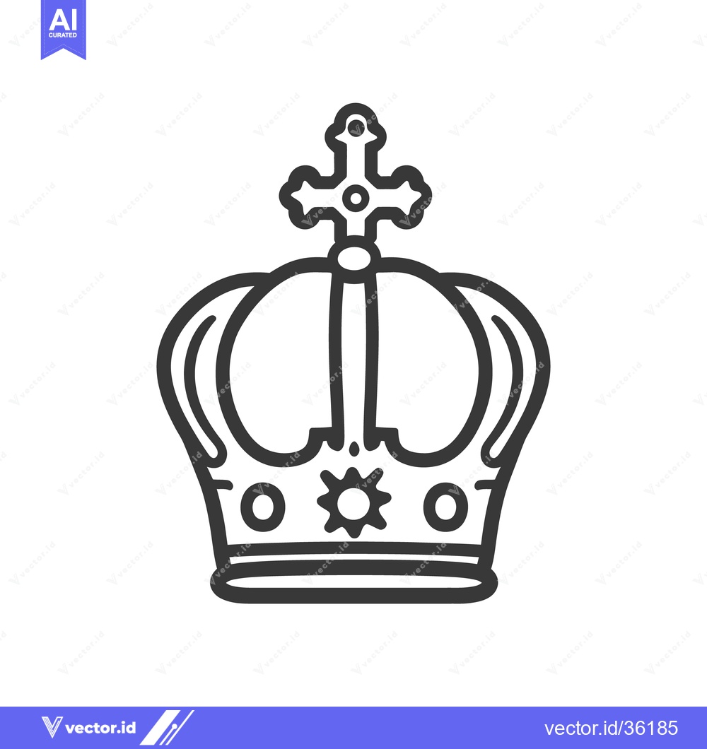 Premium Vector dari A stylized black and white image of a royal crown