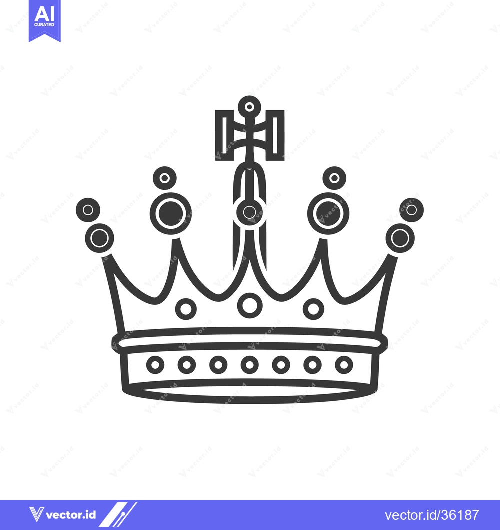 Premium Vector dari A regal black and white crown design shown in an illustration