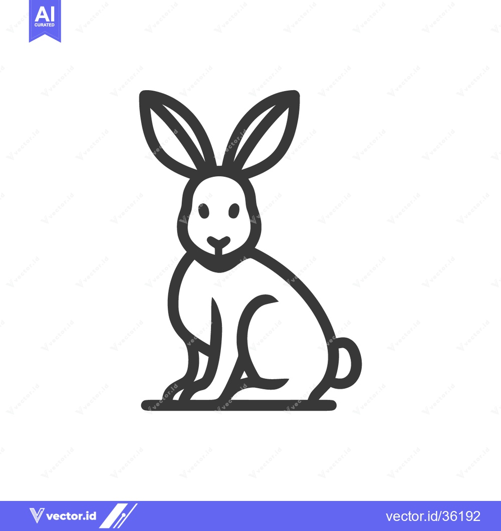 Premium Vector dari Minimalist Rabbit Illustration: Clean Lines, Simple Design, Isolated o