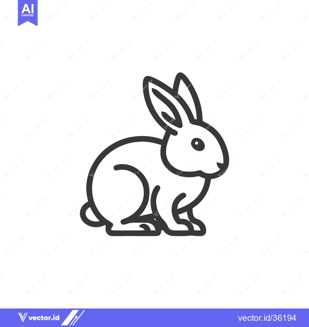 Premium Vector dari Minimalist Rabbit Line Art: Clean, Modern, Easter Icon Design