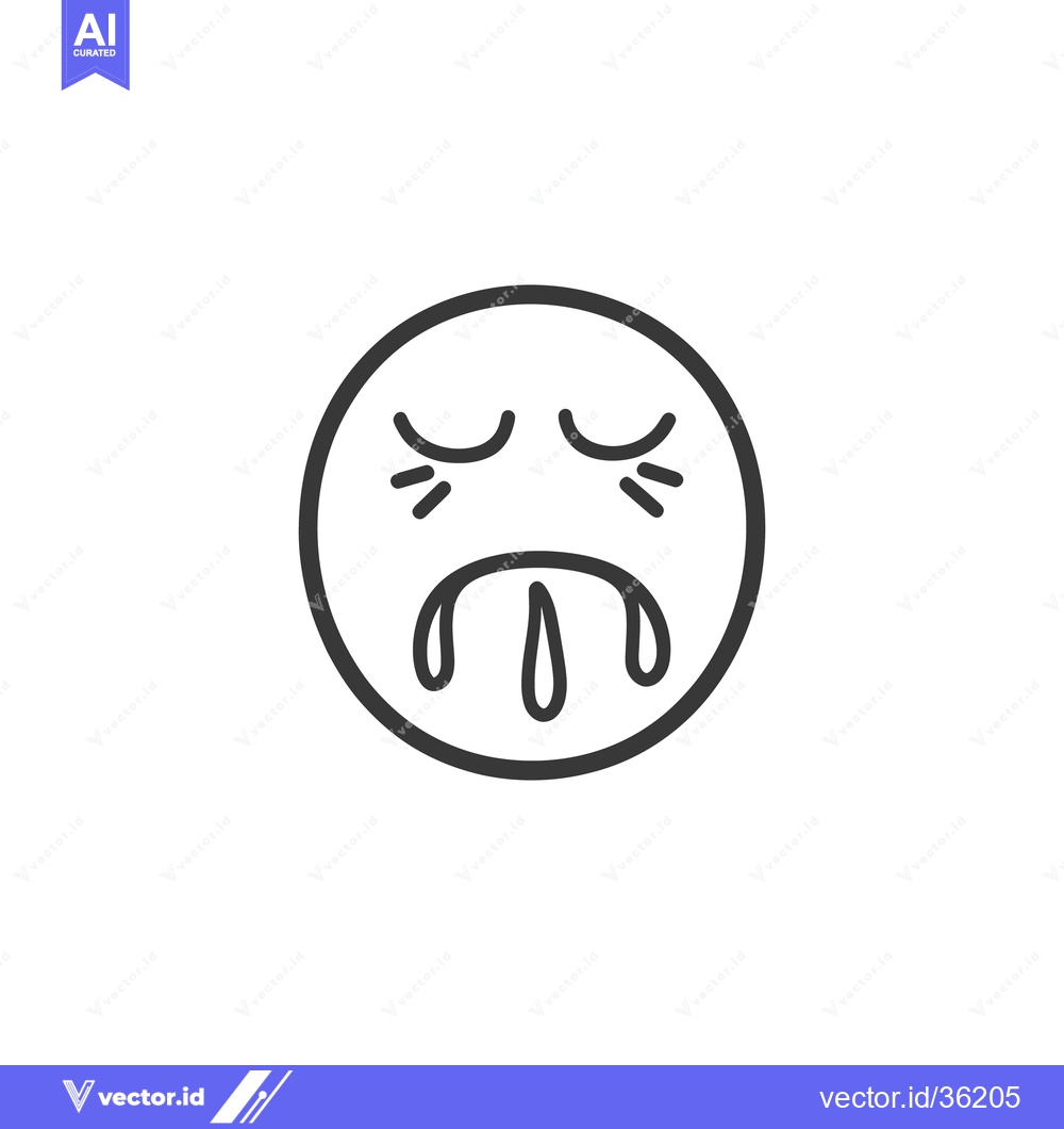 Premium Vector dari A simple illustration of a sad face expressing emotional distress