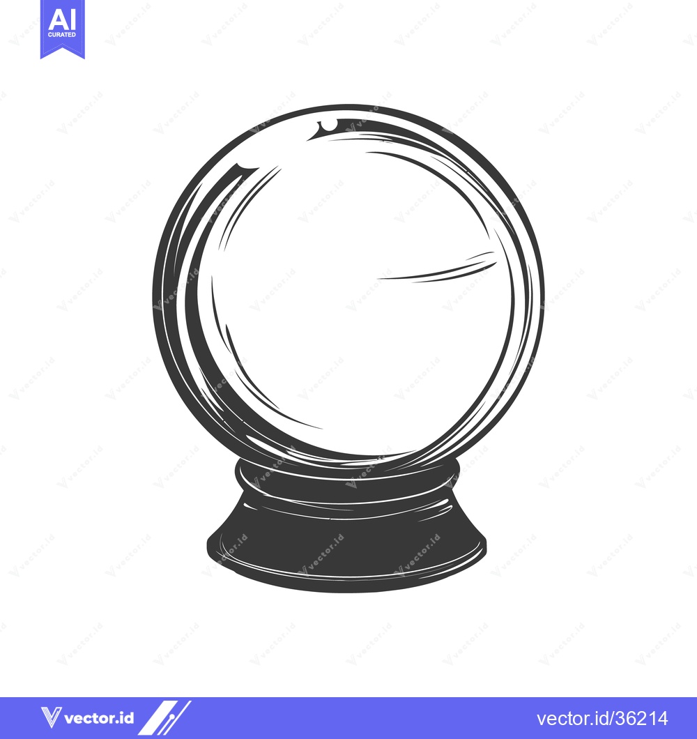 Premium Vector dari An illustration depicts a crystal ball sitting on a stand