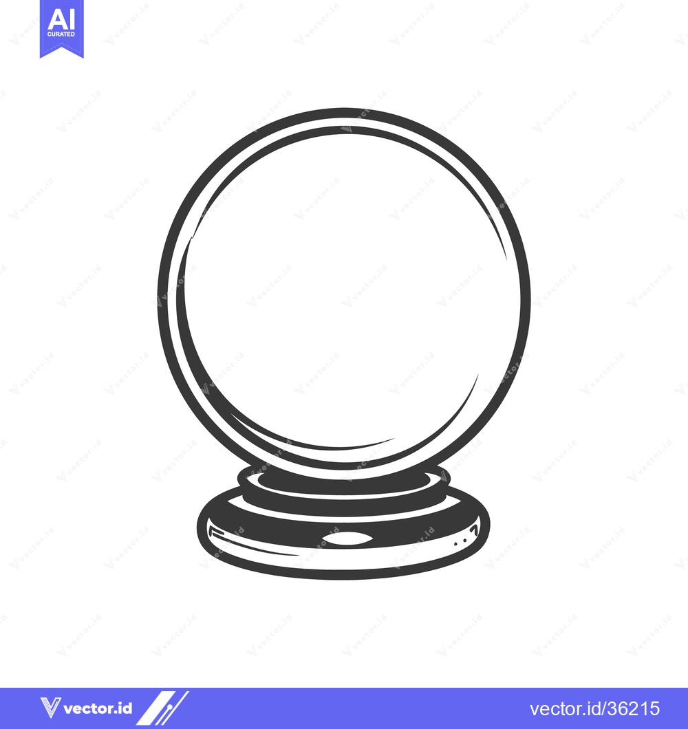 Premium Vector dari A graphic illustration of a crystal ball on a pedestal