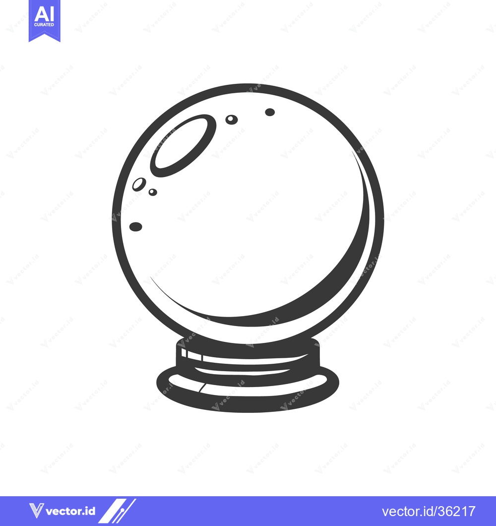 Premium Vector of A detailed black and white illustration of a crystal ball