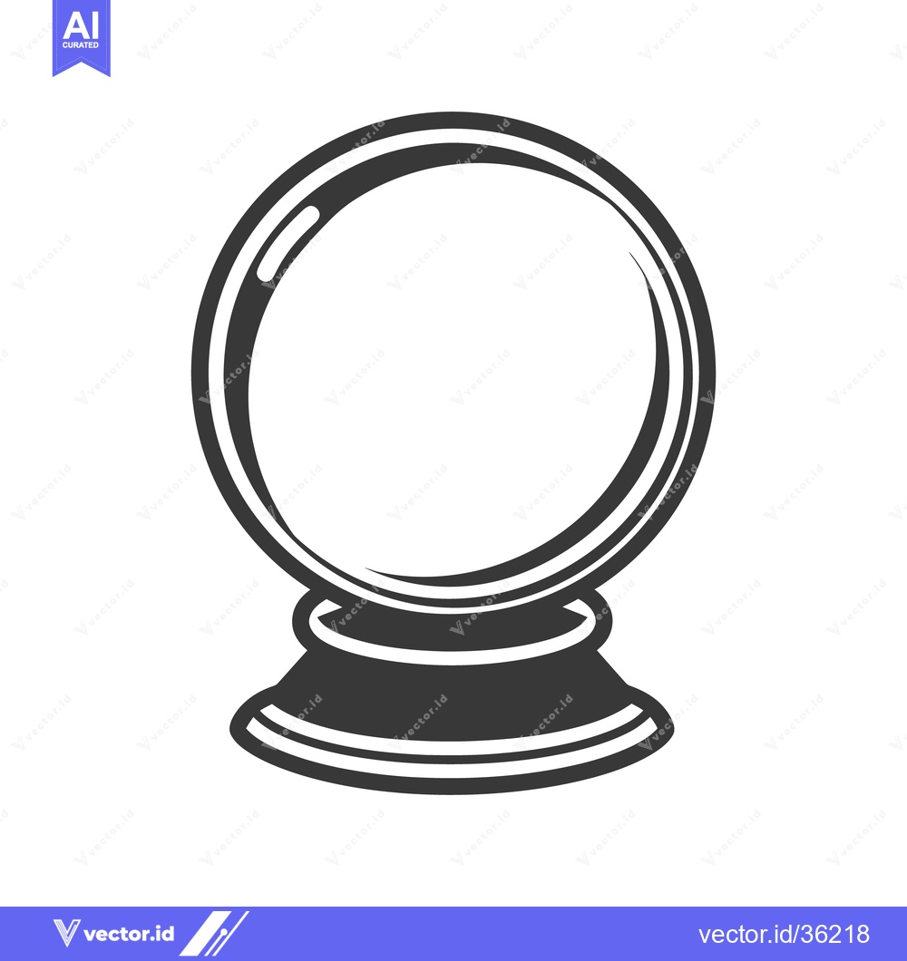 Premium Vector dari A monochrome illustration of a fortune telling crystal sphere