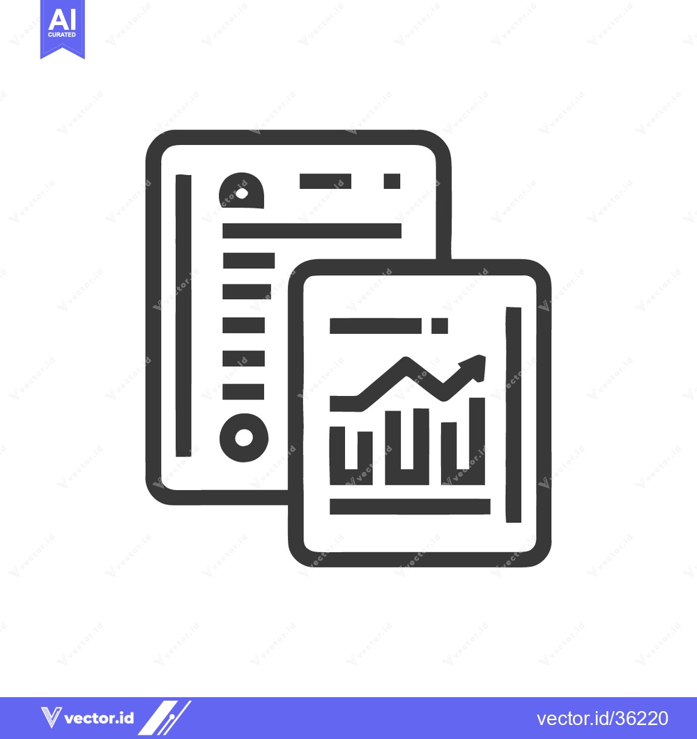Premium Vector dari Financial Reports Icon: Data Analysis, Growth Chart, and Business Metr