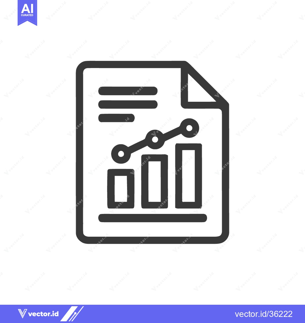 Premium Vector dari Financial Report Icon: Line Graph and Bar Chart on Document