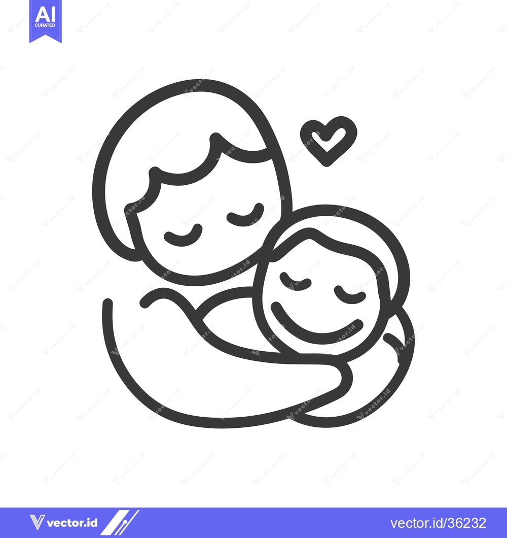 Premium Vector dari A loving mother embracing her child creating a heart shape