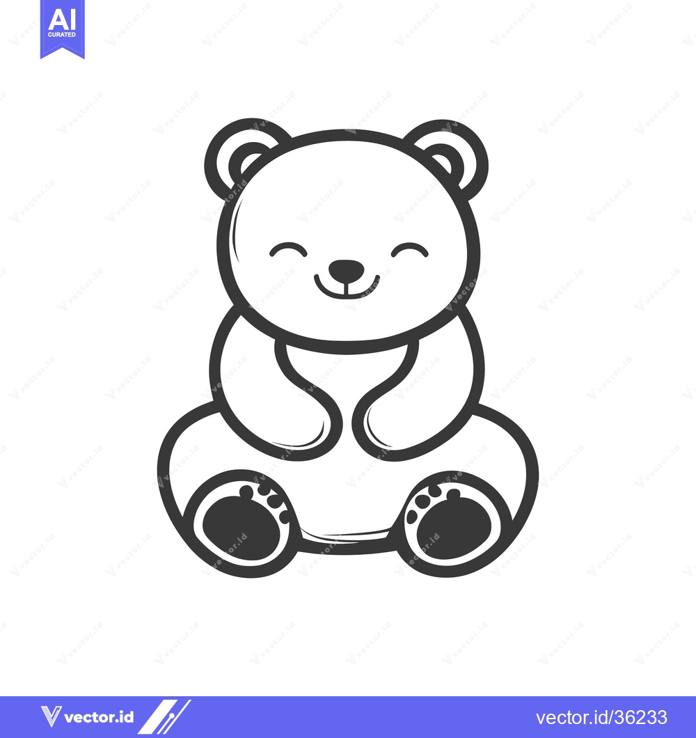 Premium Vector dari A simple and cute cartoon depiction of a happy teddy bear