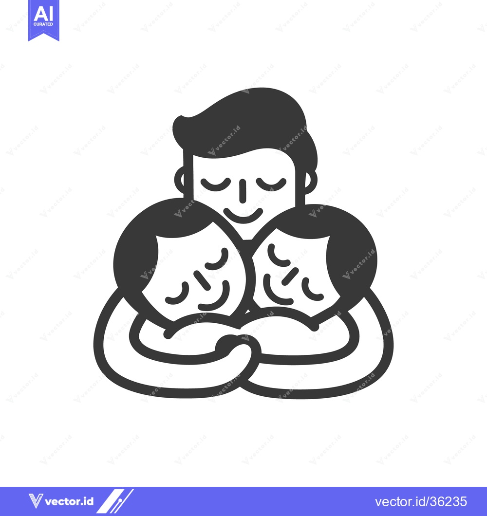 Premium Vector dari Father and children embrace each other in a joyful and loving hug