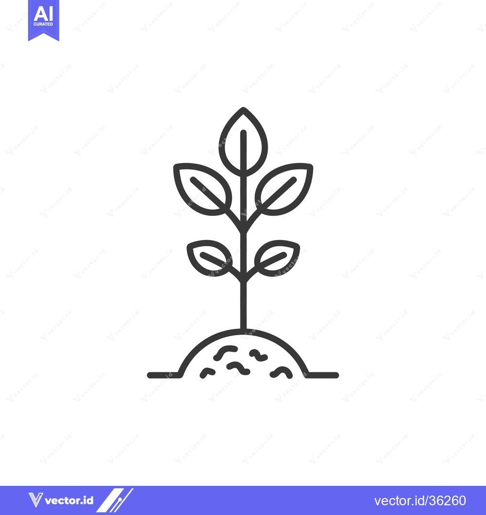Premium Vector dari A small growing plant with multiple green leaves and soil