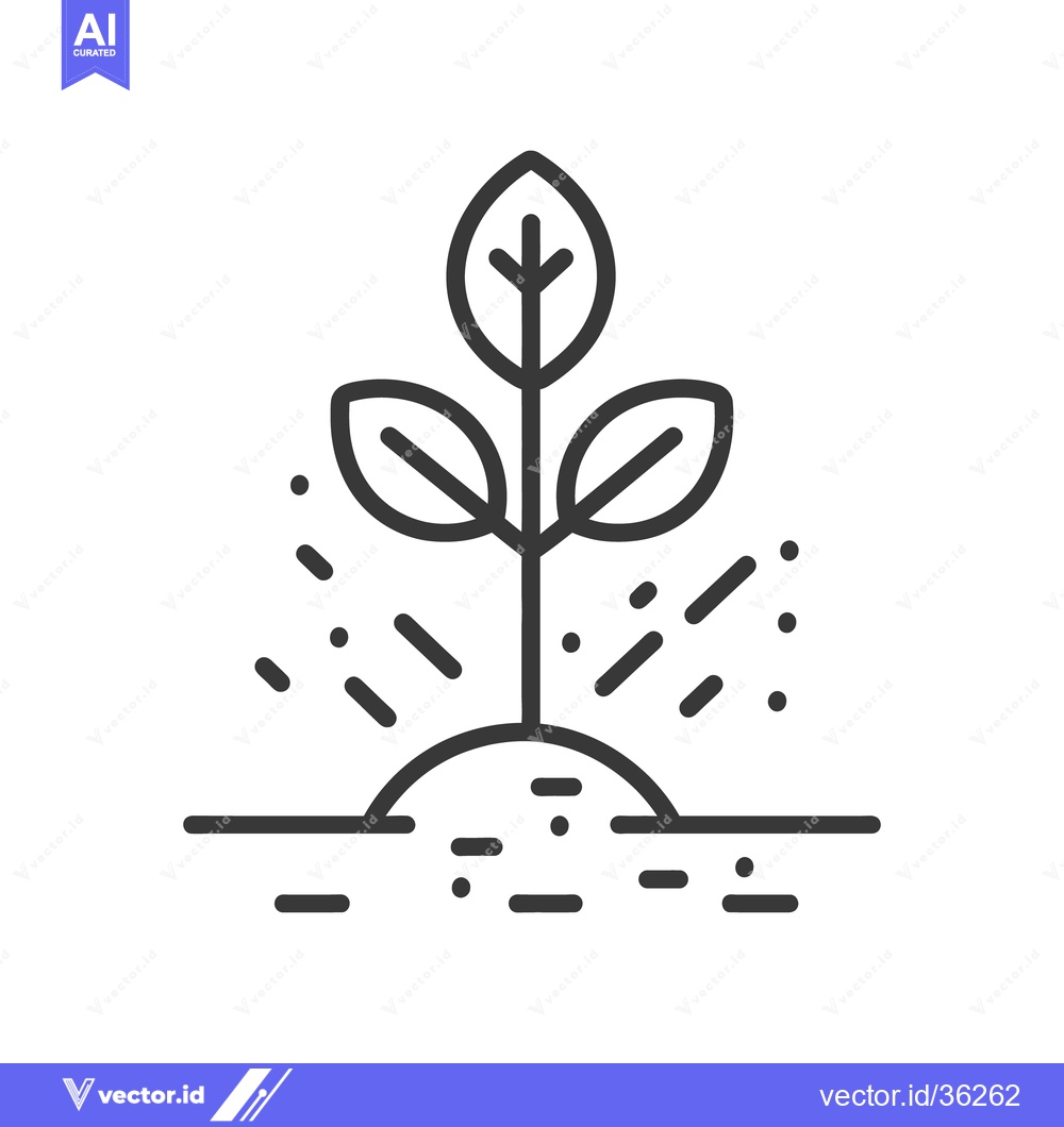 Premium Vector dari A simplified illustration of a growing plant in the earth