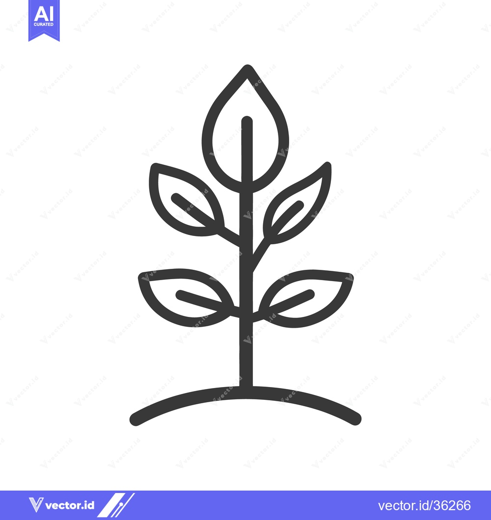Premium Vector of An illustrative drawing depicts a small plant with several leaves