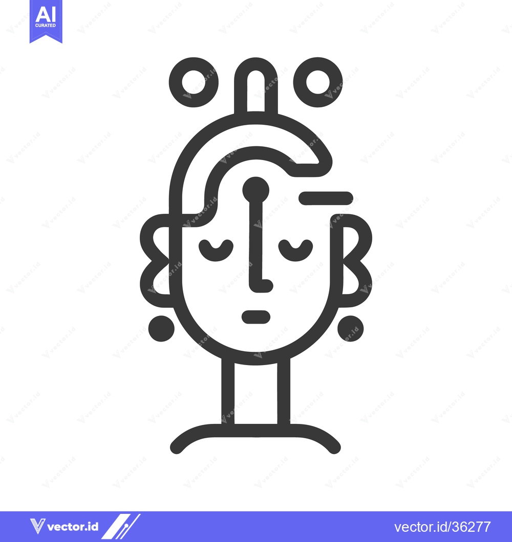 Premium Vector dari A minimalist illustration of an elegant stylized female face design