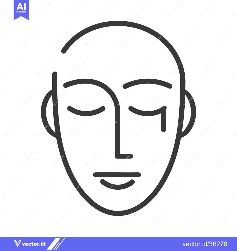 Premium Vector of A minimalist line drawing of a human face in repose