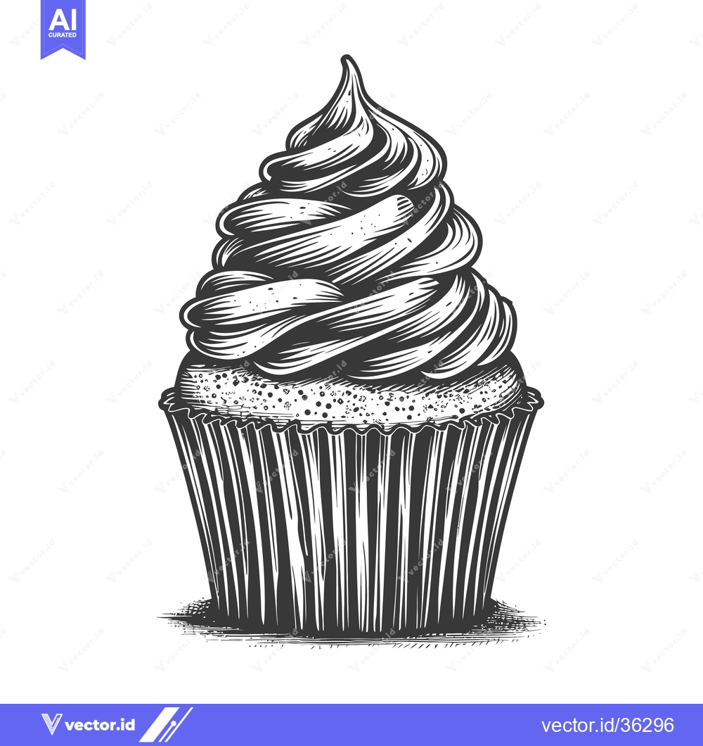 Premium Vector dari Delicious Swirled Cupcake Dessert Sweet Treat Baking
