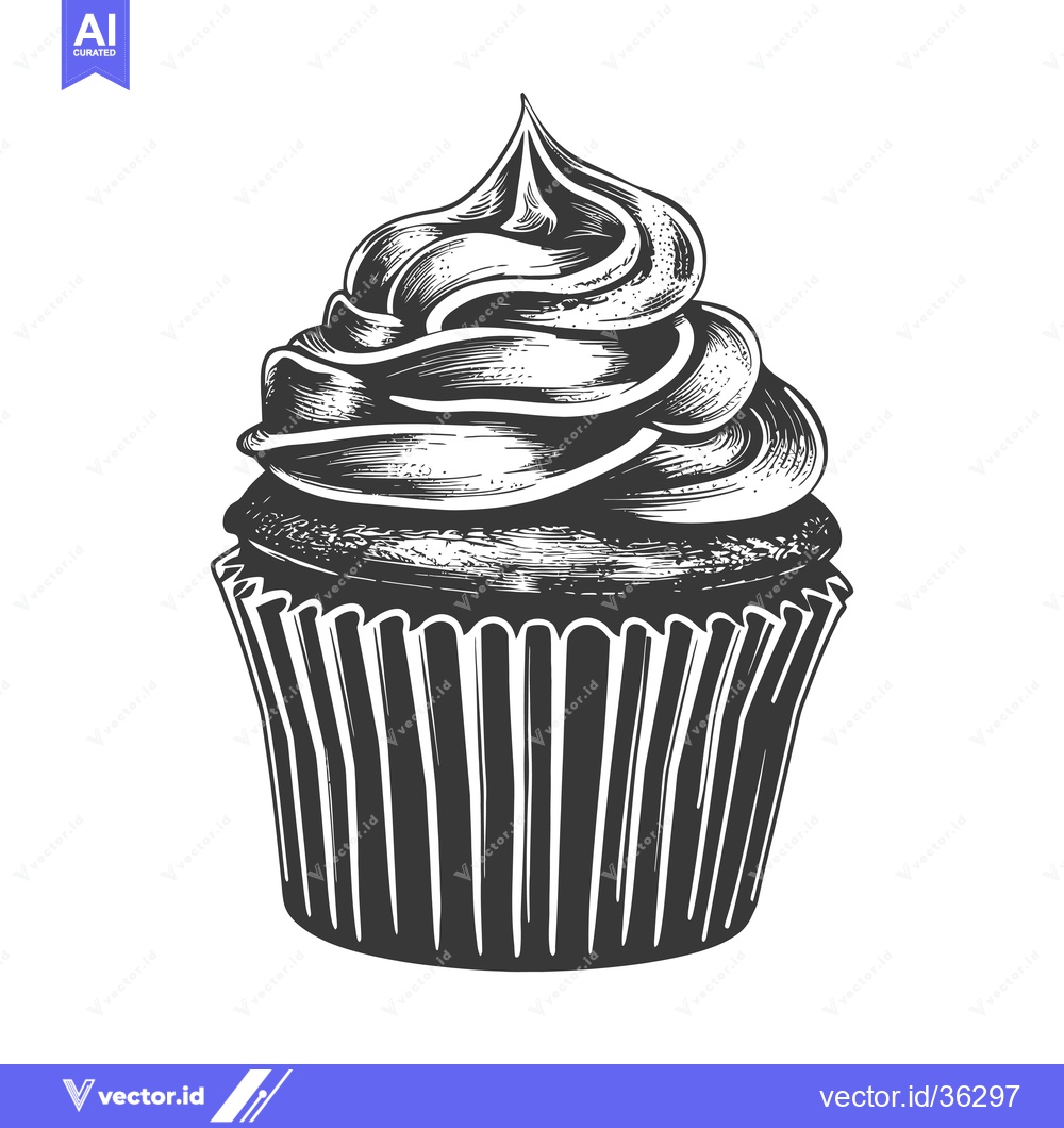 Premium Vector dari Delicious Swirled Cupcake A Sweet Treat Delight