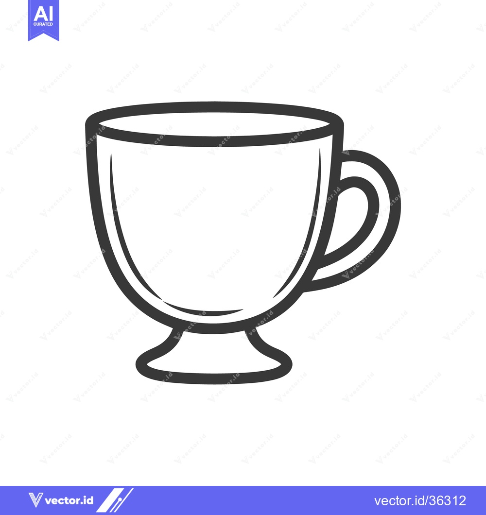 Premium Vector of A simple black and white illustration of a stemmed coffee cup