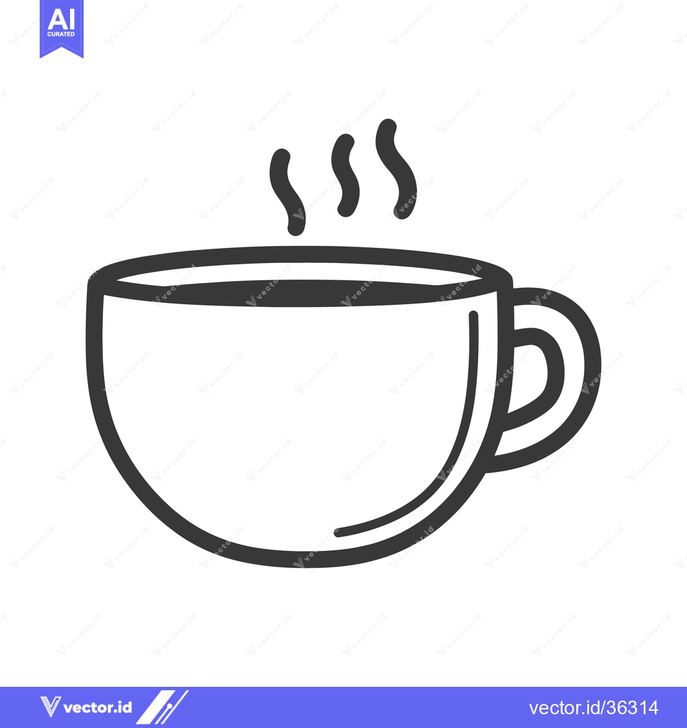 Premium Vector of A simple illustrated image of a steaming coffee cup