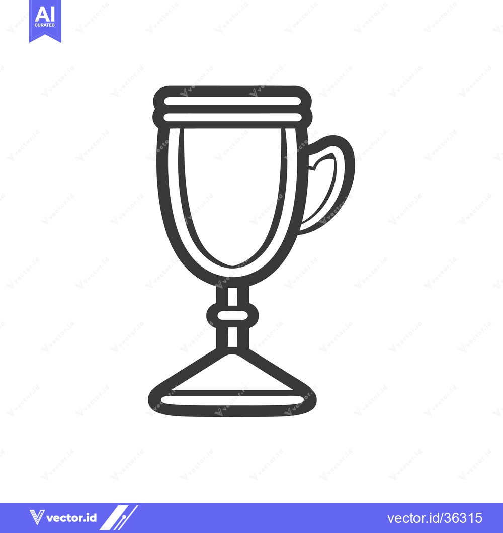 Premium Vector dari A stylized drawing of a stemmed glass with a handle