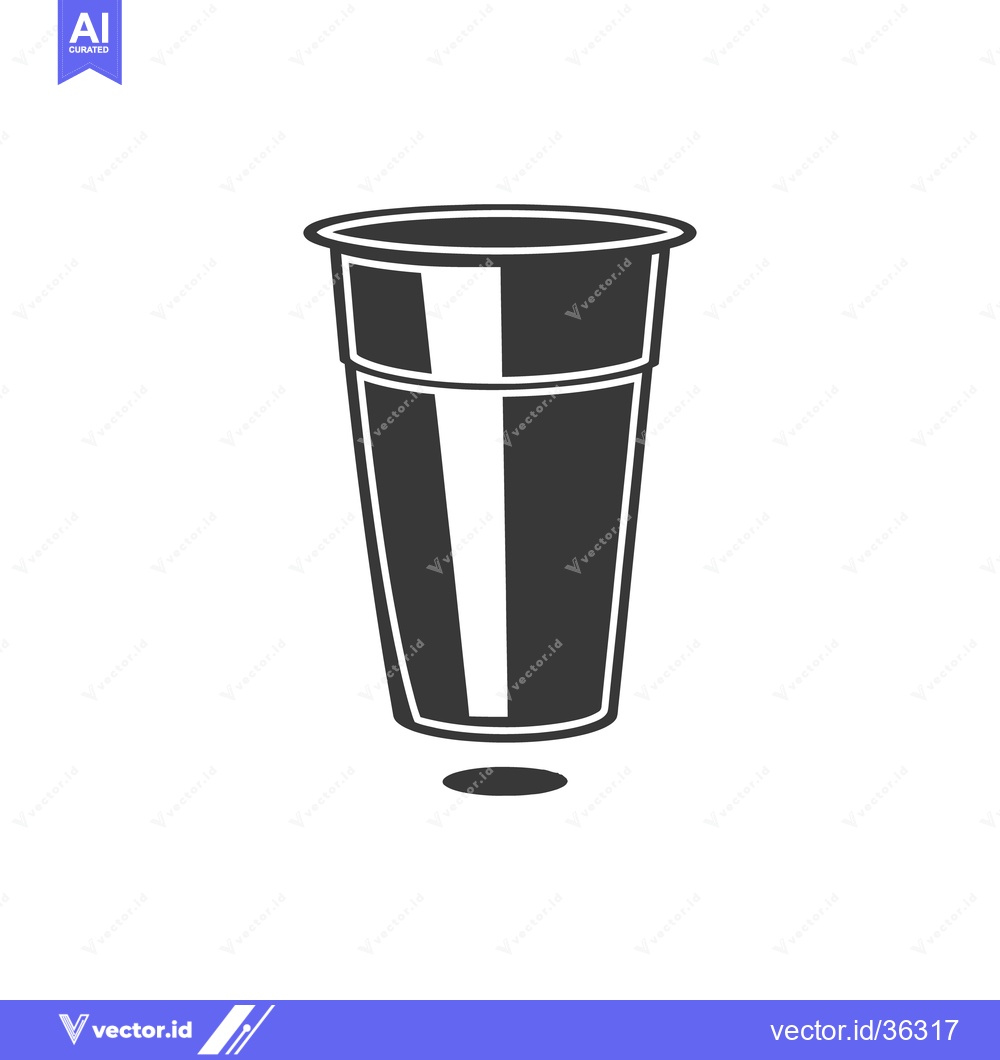 Premium Vector of An illustration displaying a black and white plastic cup on a white ba