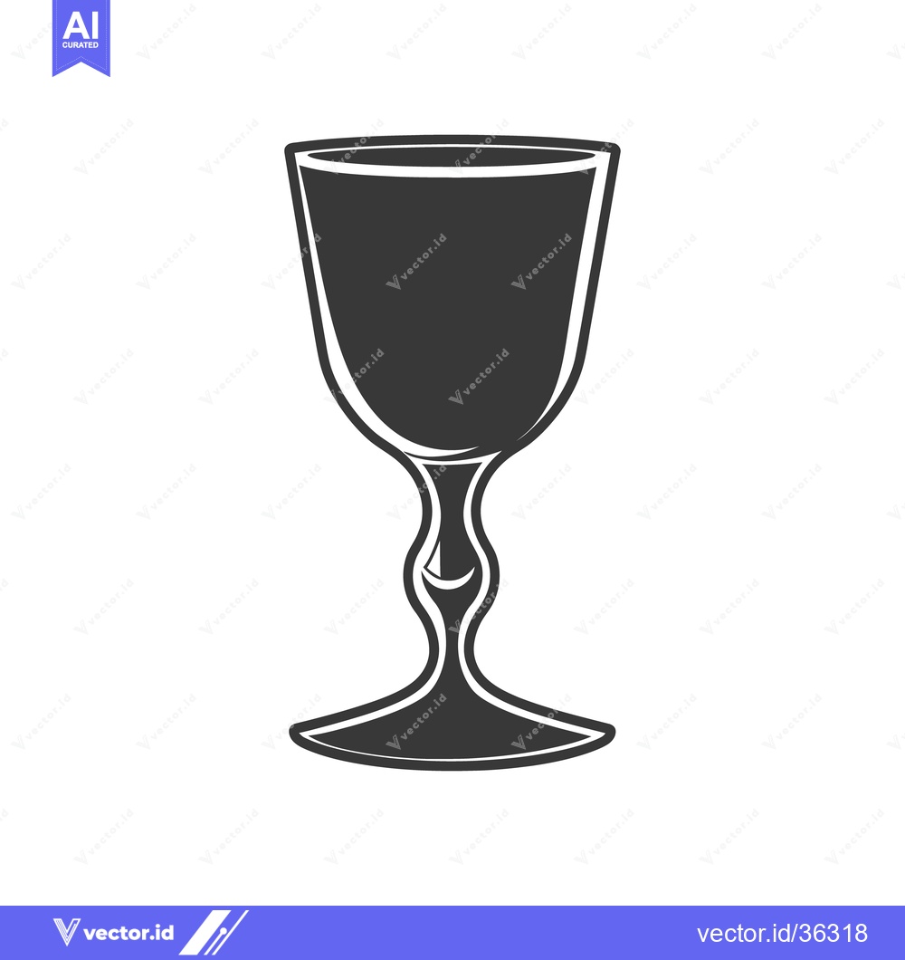 Premium Vector of A Simple Silhouette Of An Elegant Wine Goblet On White Background