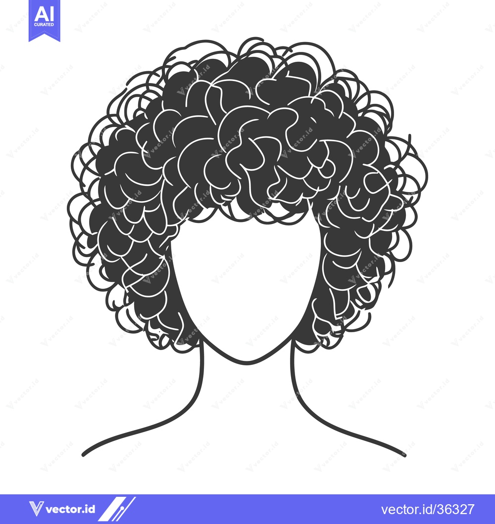 Premium Vector dari A stylized illustration of a head with curly afro hair