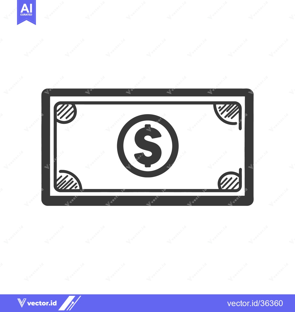 Premium Vector dari A simple graphic depiction of a dollar bill icon