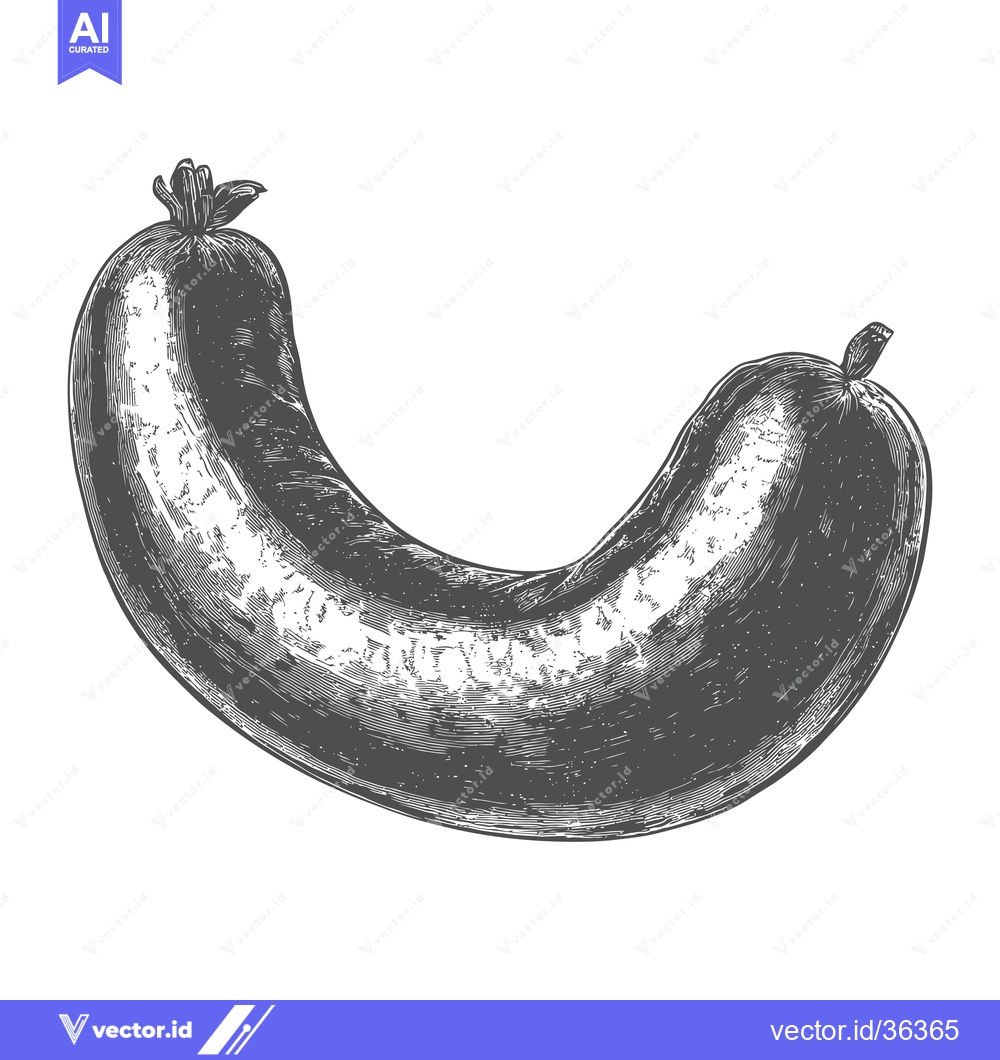 Premium Vector dari A detailed illustration of a curved sausage