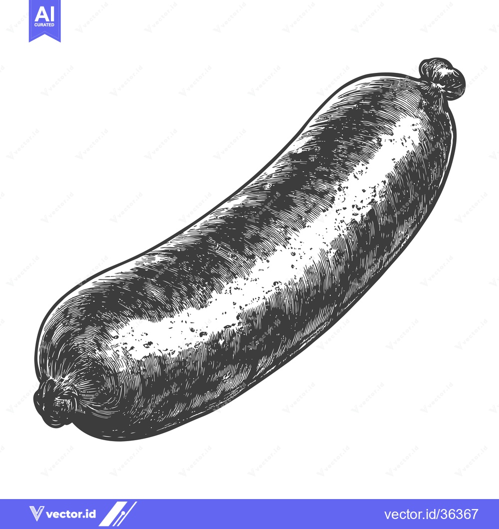 Premium Vector dari A Detailed Engraving Of A Single Sausage