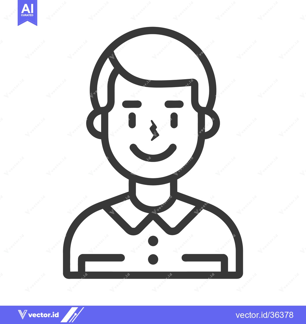 Premium Vector dari A simple illustration of a smiling human male person