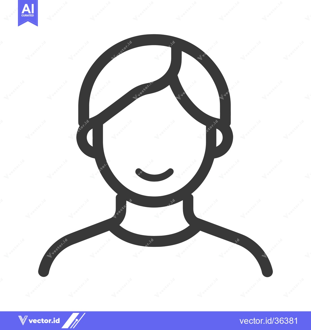 Premium Vector dari A simple line drawing of a smiling human person