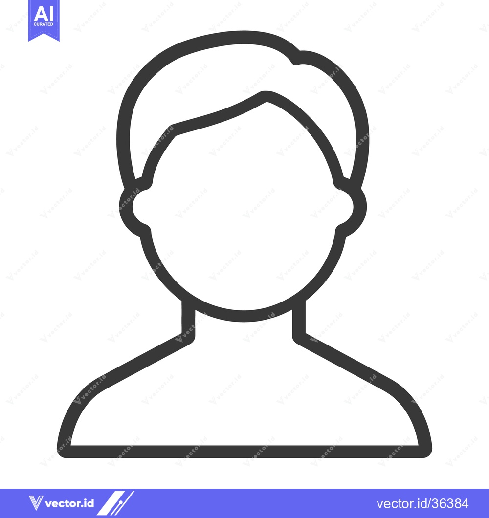 Premium Vector dari A simple outlined icon of a person facing forward