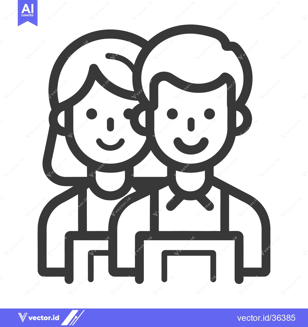 Premium Vector dari A graphic illustration of two smiling friendly people together