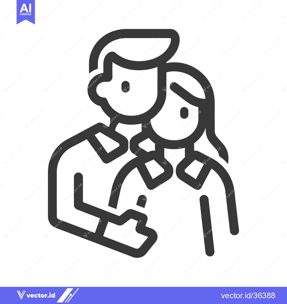 Premium Vector dari A simplified line drawing showing two people embracing one another